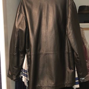 Leather over coat black